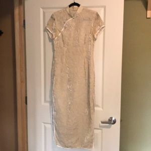 Elegant silk Oriental-inspired vintage dress